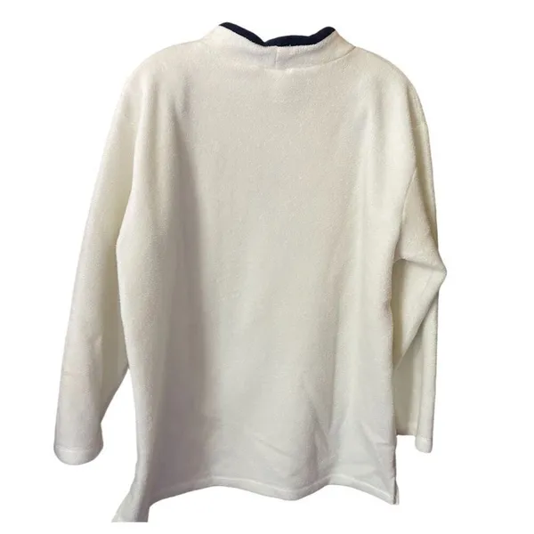 Vintage Top Stitch size XL fleece embroidered pullover birdhouse chickadee - Image 2