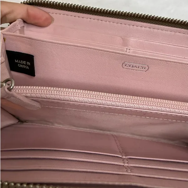 COACH Signature Canvas Zip Around Wallet - Image 10