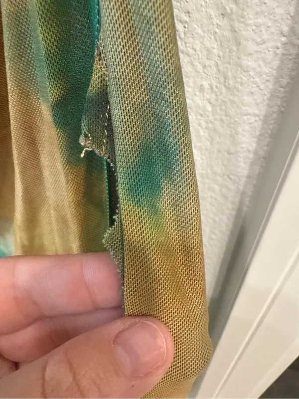 Ronny Kobo XS Green Brown Abstract Mesh Ruched Maxi Skirt - Image 4