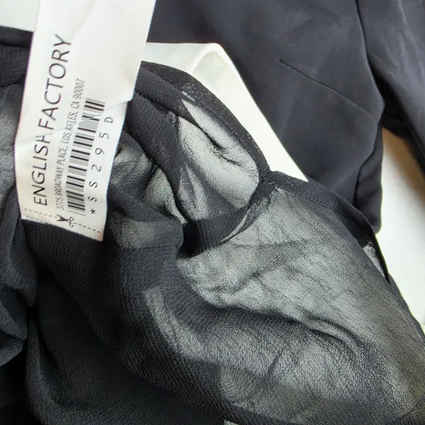 Anthropologie English Factory NWT 41P Black White Colorblock Collared Shift‎ Mini Dress XS - Image 7