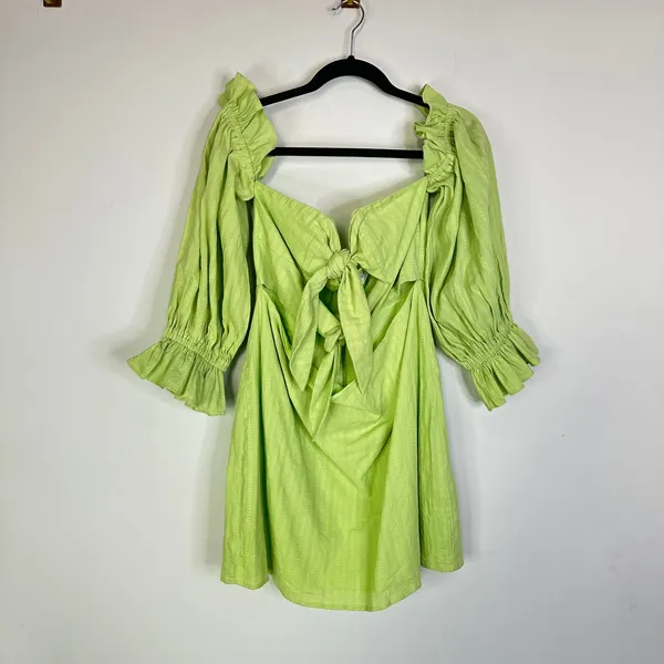 Sabo Skirt Green Double Knot Cut Out Mini Dress Size 10 - Image 2