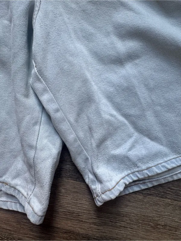 Vintage 90s LEI Light Blue Denim Short Overalls M - Image 7