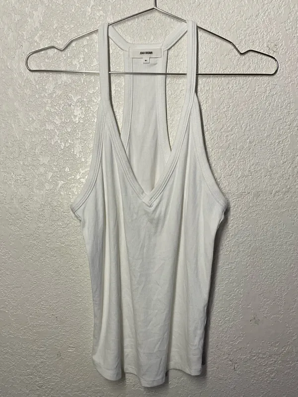 Joah Brown V Neck Racerback Tank M/L - Image 3