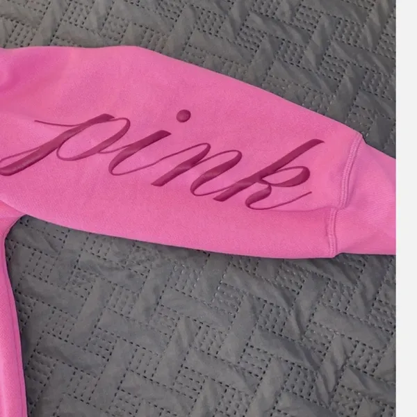 PINK Everyday Fleece‎ Relaxed Full Zip Hoodie in pink - Image 2