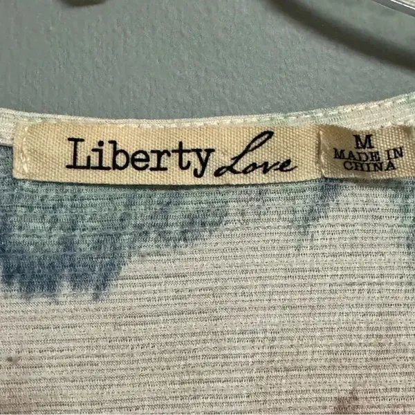 LIBERTY LOVE Tie Dye Swim Cover Tie Waist Wrap Blue Brown Green Cream Size M - Image 4