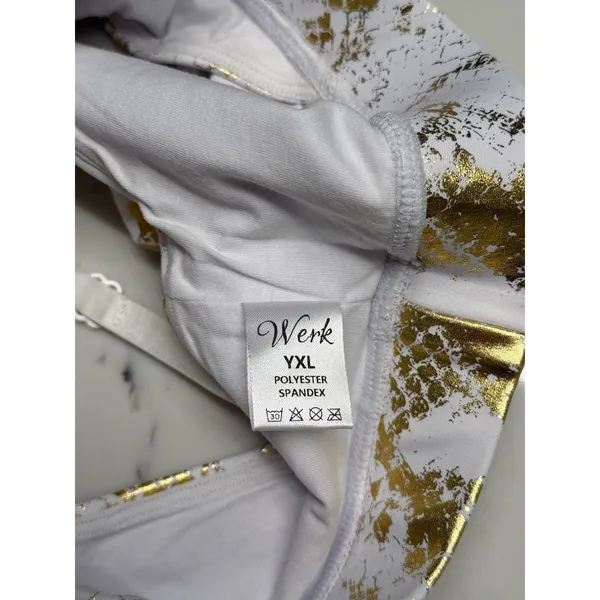 Werk Dancewear Golden Snake Foil Print Bra Top Size YXL/ women‎ XS - Image 3