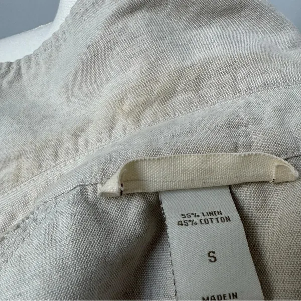 Londonjean Chino Short Sleeve Button‎ Up Top Jacket Linen Cotton Khaki Belted Sm - Image 7
