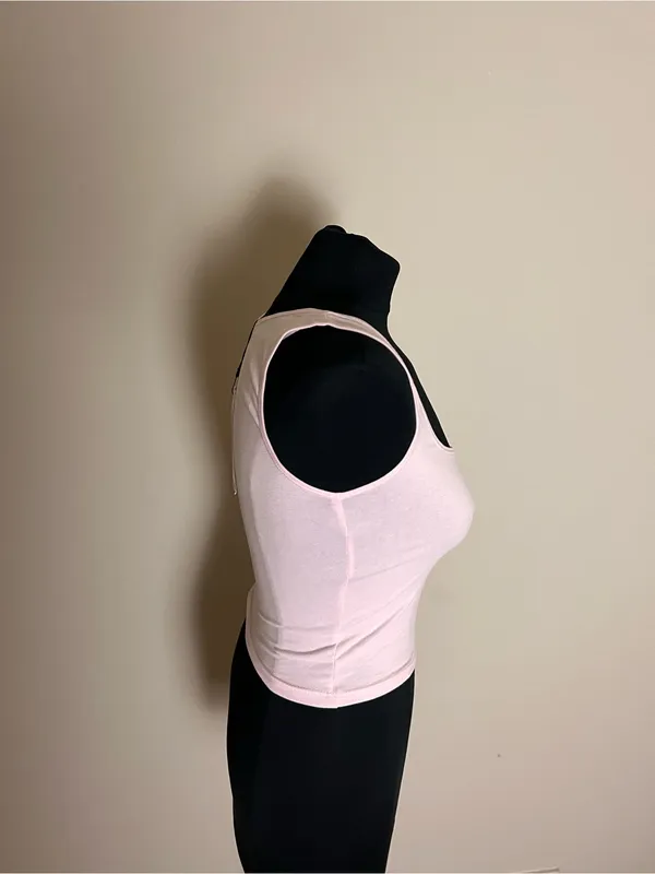 Zara Light Pink Square Neck Tank Top NWT - Image 2