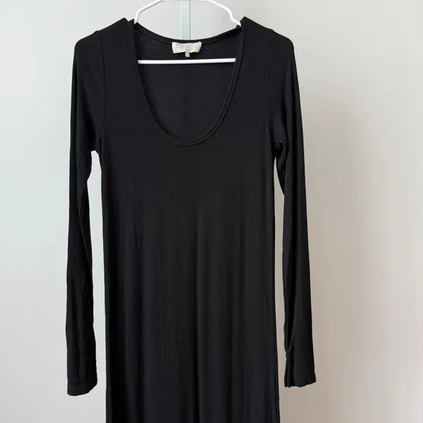 HATCH XS Black Ribbed Maxi Dress Minimalist Lounge Whimsigoth‎ - Image 2