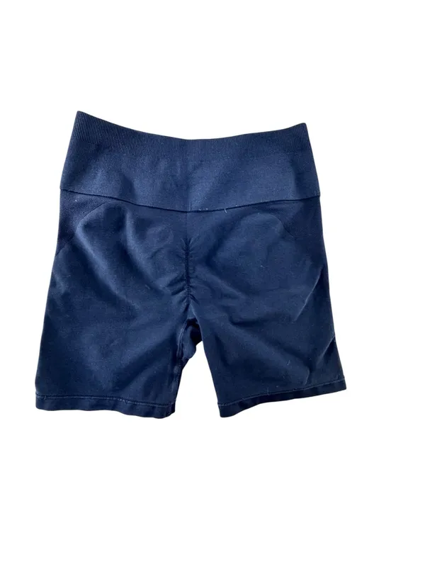 High-Rise navy blue Bike Shorts with Wide Waistband - Image 6