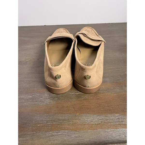 Vince Camuto Caylas Beige Suede Penny Loafers Woven Preppy Size 9‎ NWOB - Image 9