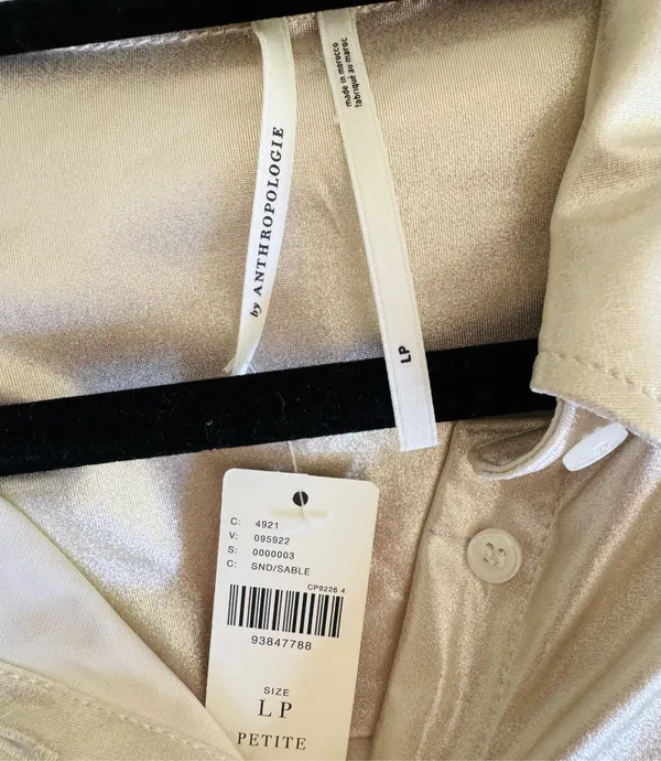 Anthropologie Liquid Shine Buttondown Shirt, Size LP - Image 12
