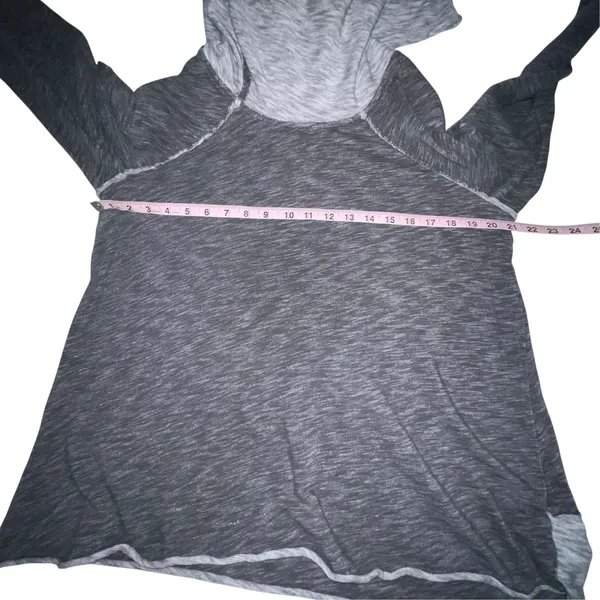 FP Beach Two Body Corps Deux Cowl Neck Space Dye Top Grey Long Sleeve Size XS/S - Image 6