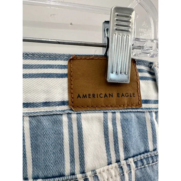 American Eagle Mom Jean Retro Indigo Stripe High Rise Denim Pants Size 2‎ NWT - Image 5