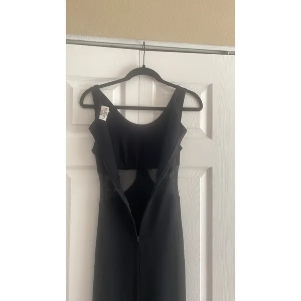 Miss California Mesh Cutout Midi Dress Womens Size M Black Vintage Y2K - Image 6