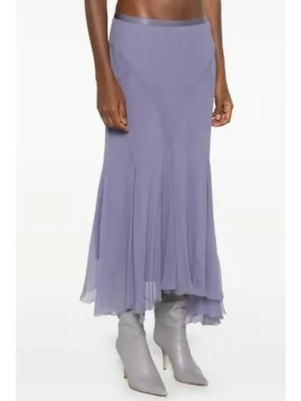 Polo Ralph Lauren Amla Midi Skirt in Lavender Purple 6 Womens Chiffon - Image 14