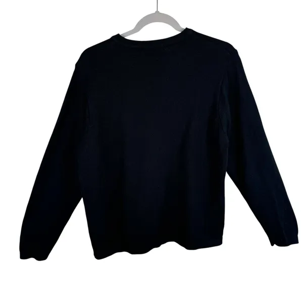 BP‎ Design Vintage Black Full Zip Snowman Snowflake Christmas Sweater Cardigan L - Image 2