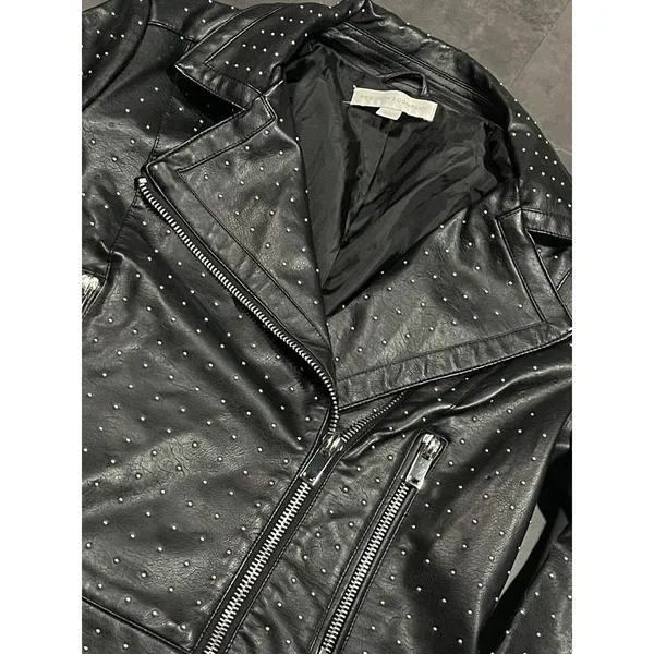 Women's New York & Company Black Faux Leather‎ Jacket Size Small 200 - Image 2