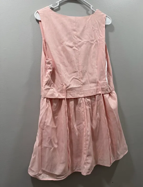 Paper heart vest dress size L new with tags linen pink - Image 5