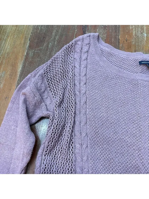 American Eagle Outfitters Purple Ombre Crew Neck Sweater Small - Image 2