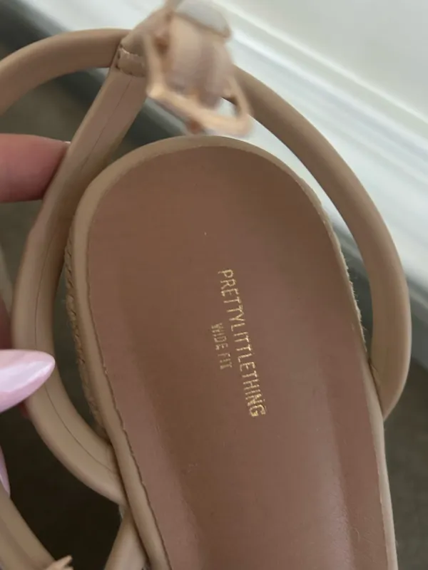 Pretty Little Thing Nude Wedge Sandals 6 - Image 5