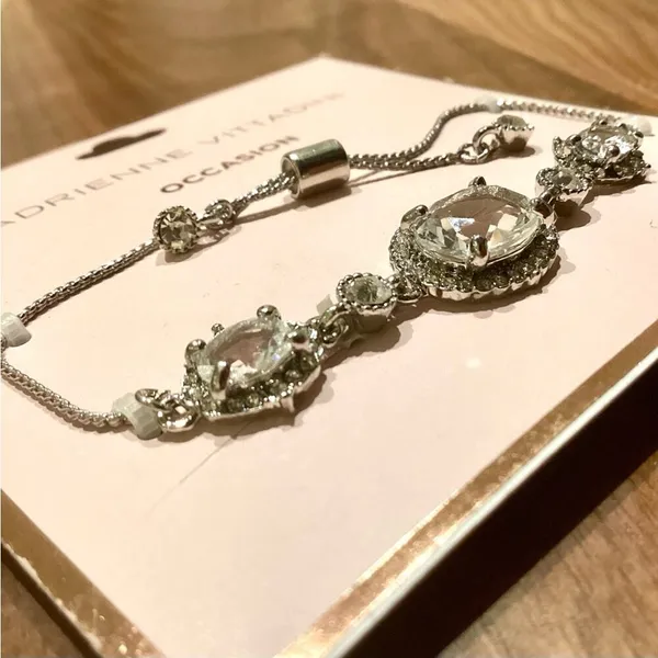 ADRIENNE VITTADINI BOLO CRYSTAL SILVERTONE BRACELET - Image 2
