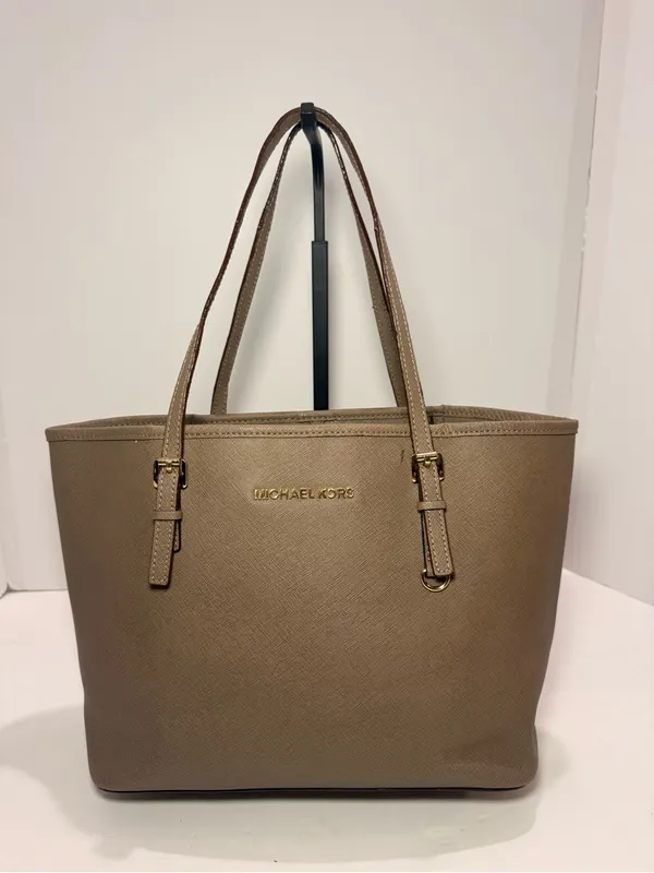 Michael Kors Saffiano Leather Tote – Taupe / Greige - Image 13