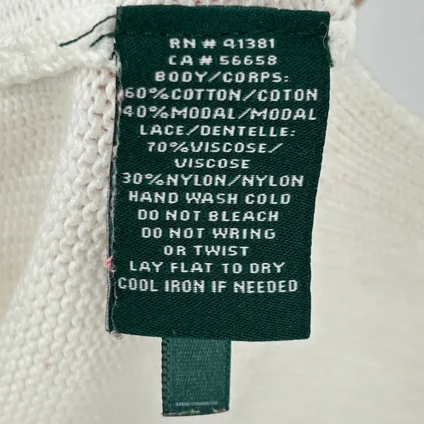 Ralph Lauren Lace Knit Top Womens M 3/4 Sleeve Sweater Quiet Luxury Costal White - Image 7