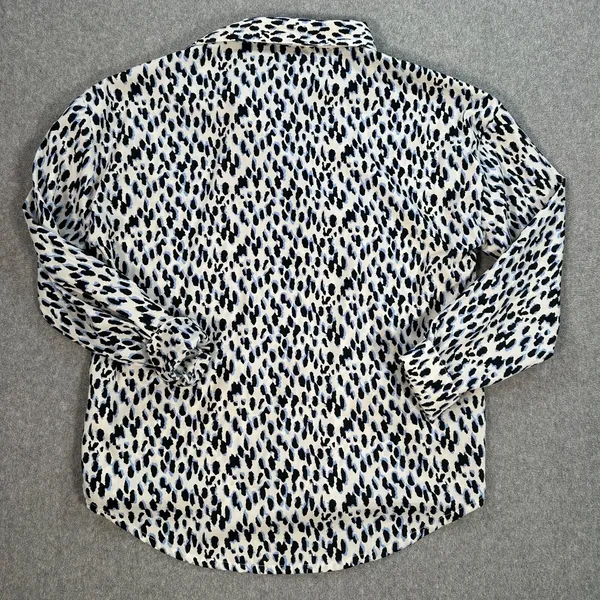 Nasty Gal Animal Print Button Down Shirt Women's Size 4 Collared Long Sleeve - Image 9