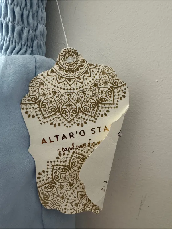 Altar’d State‎ NEW!! Baby Blue Smocked Waist Ruffle Skirt - Image 5