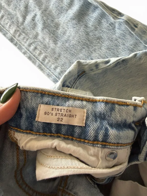PacSun Women's Size‎ 22 Light Wash Stretch 90's Straight Leg Jeans - Image 5