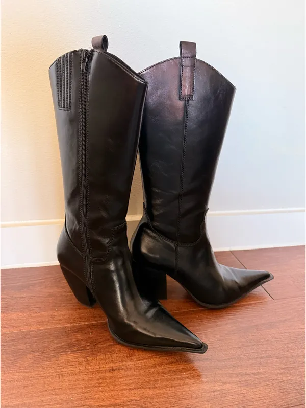 Jeffrey Campbell Reckon black leather boots - Image 6