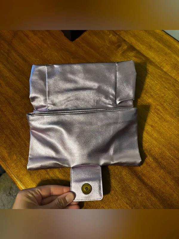 Versace Parfums Metallic purple clutch - Image 4