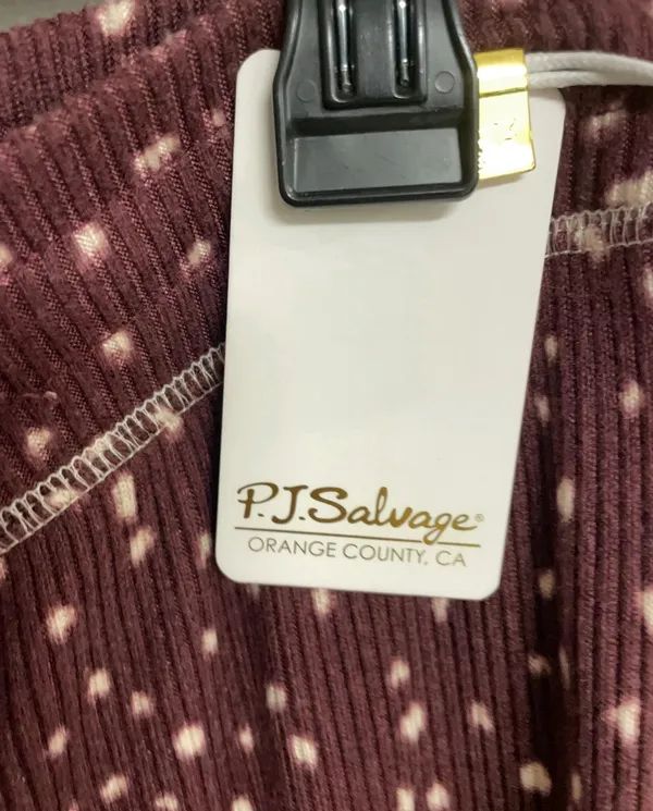 PJ Salvage My Friend Spot Lounge Pajama Jogger Pants Women Large Burgundy NWT - Image 7