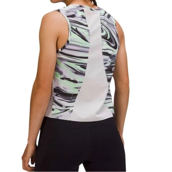 Lululemon Swift Ventilated Running Tank Top Paint Glide Warp Multi Size 4 - Image 2