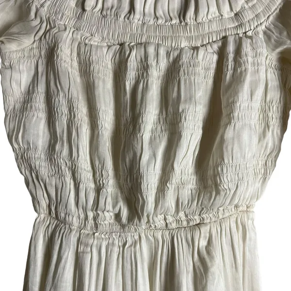 All Saints Lary White Linen Silk Shoulder Long Sleeve Slit Midi Dress Size 6 - Image 11
