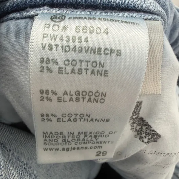 AG Adriano Goldschmied Saige High-Rise Wide-Leg Crop Denim Jeans Size 29 - Image 11