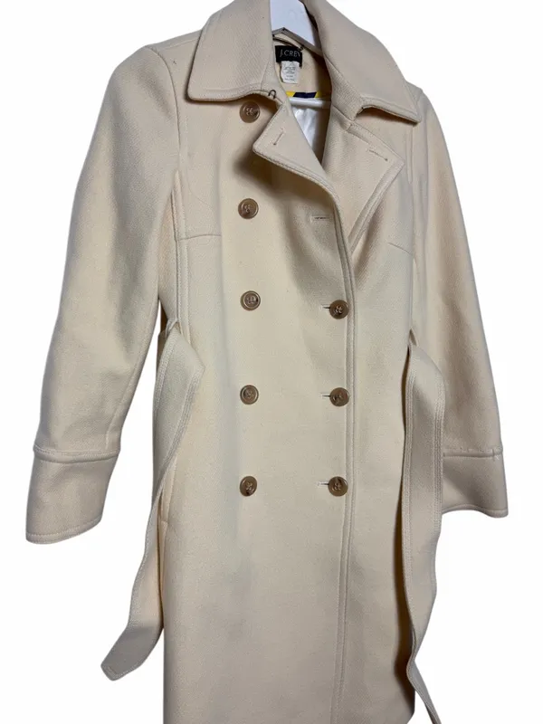 JCrew Cream Belted Peacoat - Image 2
