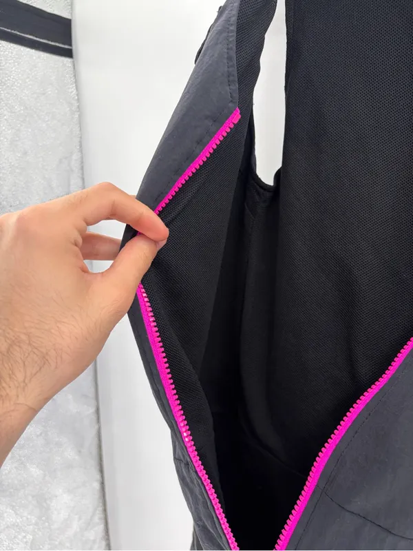 Nike Icon Clash Romper Nylon Utility Dress Zip Dark Gray Pink activewear small - Image 5