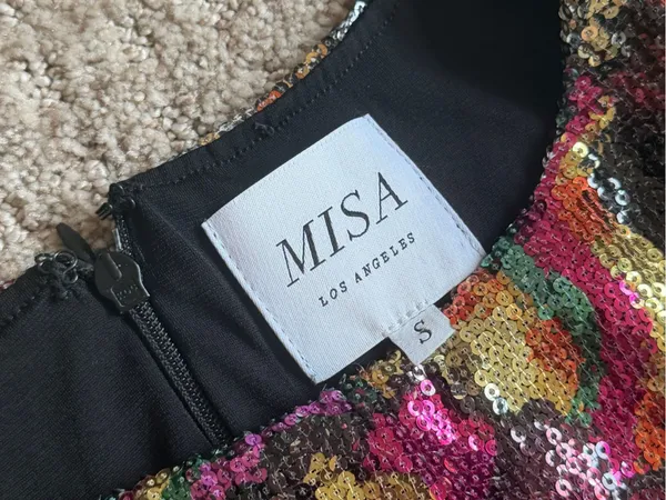 Misa Los Angeles Nakia Floral Sequin Sleeveless Midi Dress size small - Image 6