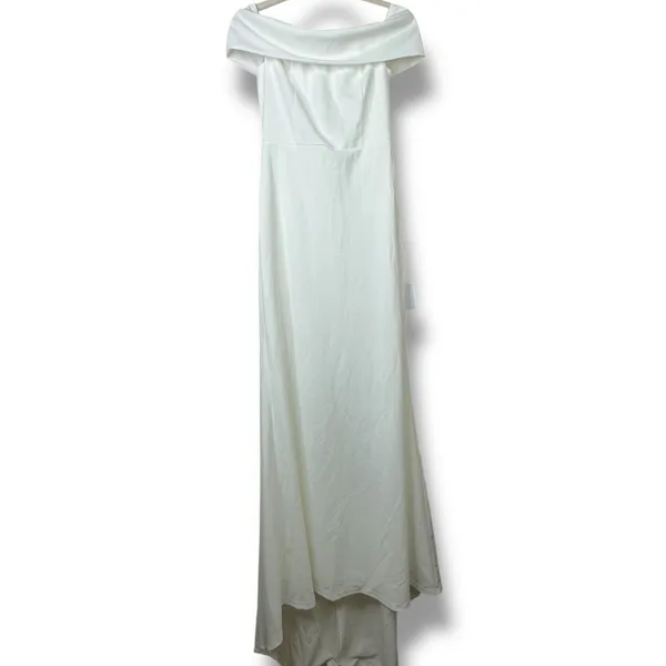 NEW Lulus Bridal Exceptional Romance White Off-the-Shoulder Mermaid Maxi Dress - Image 5