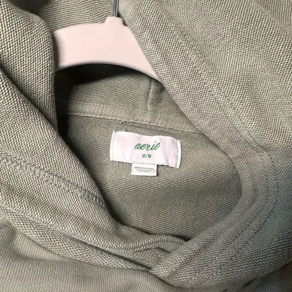 Olive Green Cropped Hoodie - Image 4