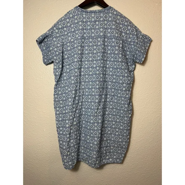 Roller Rabbit Wythe Cover-Up Tunic Dress Blue Floral Tassel XXS Cotton - Image 3
