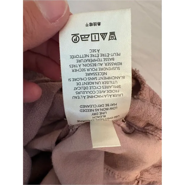 Free People Linen Blend Utility Jumpsuit Mauve Pink XS - Image 8