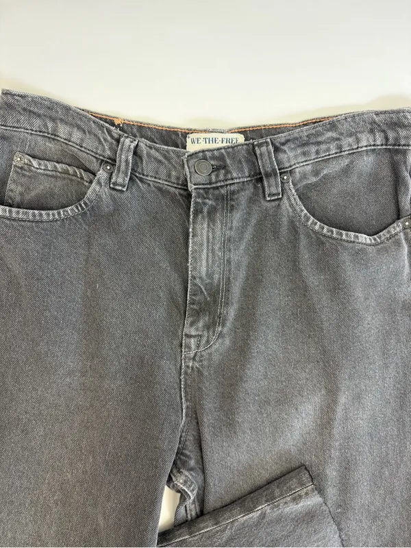 Free People X We The Free Tinsley Baggy High-Rise Jeans Celestial Black - Image 9