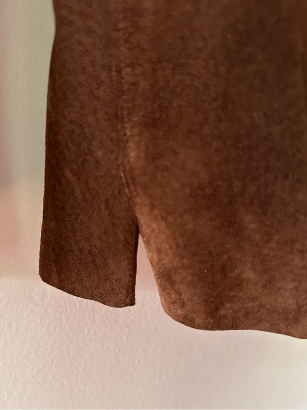 Lord & Taylor Brown Genuine Suede Leather Shirt Jacket Fully Lined size S* - Image 8