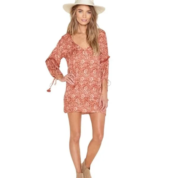 Amuse Society Costello Fringe Mini Dress Small - Image 3
