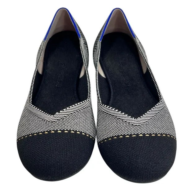 Rothy’s The Square Flats | Tuxedo Black & Ivory - Image 3