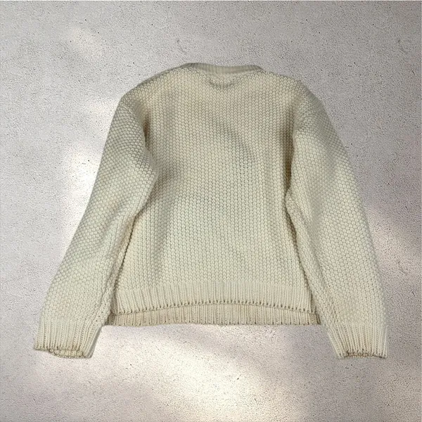 VTG 70s Jantzen Knit Duck Sweater Women's S Cream Country Cottage Prairie Autumn - Image 3