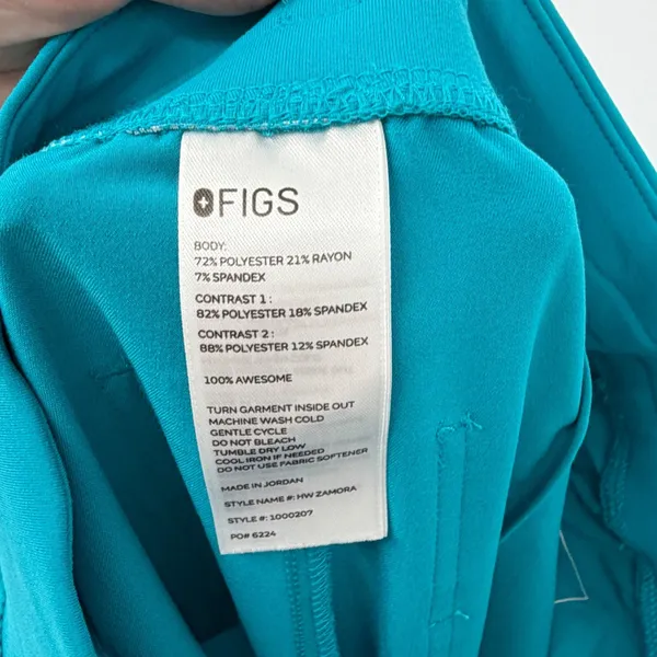 FIGS High Waisted Zamora Jogger Scrub Pants Women's M Teal Blue FIONx - Image 4